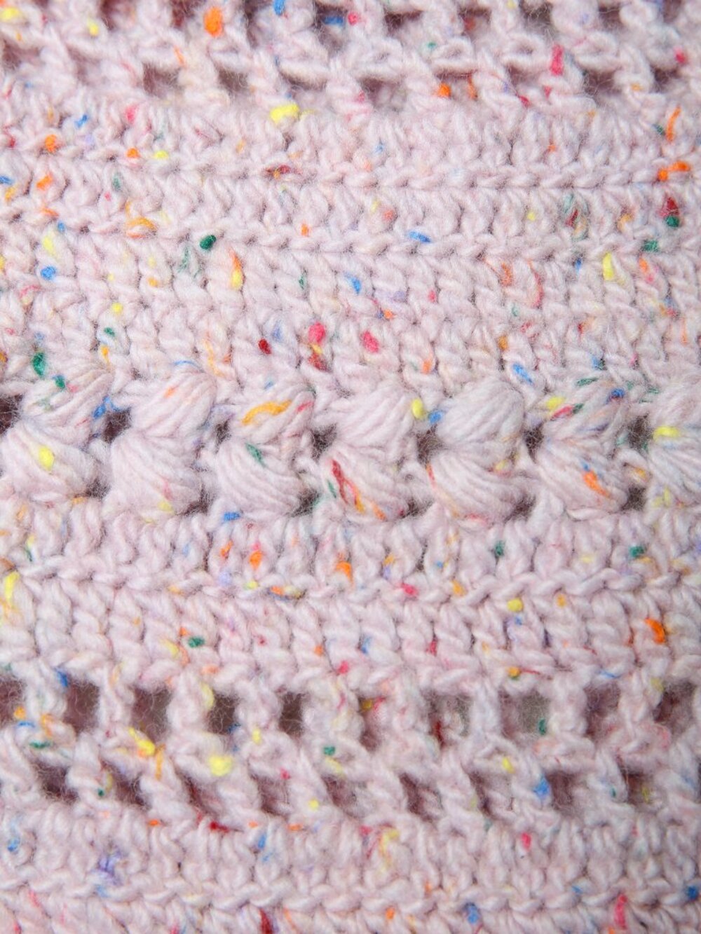 Handmade Dusty Pink Crochet Knit Cardigan with Balloon Sleeves - Picture 9 of 11